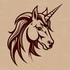 Whimsical Vector Unicorn Head An illustration of a unicorn's head in vector format.