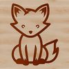 Free Line Art Fox Icon A simple line drawing of a cute fox sitting on its haunches, suitable for vector art and design.