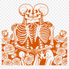 Floral Skeleton Love A whimsical illustration of a love-themed skeleton surrounded by floral elements.