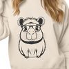 Stylized Rodent Illustration A capybara wearing glasses in a stylized illustration.