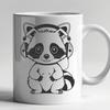 Adorable Raccoon SVG Clip Art A raccoon illustration designed as clip art with a distinctive mask and agile posture.