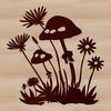 Stylized Fungi Vector Design A stylized illustration of a mushroom with detailed textures, suitable for digital design and crafting.