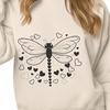 Dragonfly Illustration with Heart SVG illustration of a dragonfly surrounded by love hearts.
