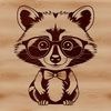 A Simple Raccoon Design for Digital Use A digital illustration of a raccoon with a simple design.