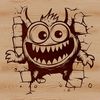 Colorful Monster Breaking Through Wall SVG Clip Art A colorful cartoon monster breaking through a wall, designed as a vector clip art illustration.