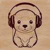 A stylized illustration of a wild otter in a natural habitat.