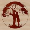 Entwined Tree Symbolism Illustration of a tree with intertwined branches symbolizing love and partnership.
