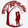 Heart-Shaped Tree of Love A stylized illustration of a tree with two intertwined branches forming a heart shape, representing love and togetherness.