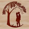 Romantic Intertwined Lovers SVG Clip Art A romantic tree with intertwined lovers, ideal for Valentine's Day designs or wedding decorations.