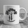 Love in Bloom Symbol Illustrative tree symbolizing love and relationships for Valentine's Day or wedding designs.