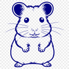 Adorable Pet Cartoon Character A small, furry hamster sitting in a cage, suitable for use as a vector graphic.