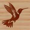 A detailed illustration of a hummingbird in flight, showcasing its feathers and delicate features.