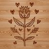Whimsical Wild Bloom with Love Hearts A vibrant illustration of a wild flower with love hearts surrounding its petals.