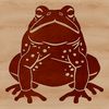 A digital illustration of a toad in a simple design.