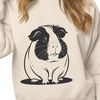 A vector illustration of a domesticated guinea pig sitting on its hind legs.