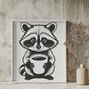 Free Illustration of a Raccoon SVG graphic illustration of a raccoon in a neutral background setting.