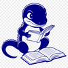 Salamander with a love for reading SVG illustration of a salamander holding a book with a curious expression.