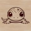 A detailed digital drawing of a salamander using scalable lines and shapes.