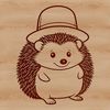 Cute Hedgehog in a Hat Illustration A hedgehog wearing a hat in a simple illustration style, suitable for cutting machine designs or vector art projects.