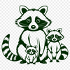 Free Vector Illustration of a Raccoon for Crafting Illustrated raccoon design in vector format, suitable for cutting machine or laser cutter projects.