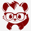 Cute Skunk in Glasses Illustration An illustration of a skunk wearing glasses, depicted in vector format.