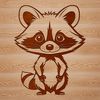 Cute Masked Mammal SVG A small mammal with distinctive black and white markings on its face.