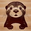 Wildlife Vector Illustration - Otter Silhouette A wild otter peeking out from behind a rock.