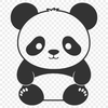 Panda Bear Graphic Design Element An outline-style graphic of a single panda bear against a simple background.