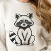 Free Vector Art of a Raccoon for Cutting Machines A digital illustration of a racoon in vector format, suitable for cutting machine stencils or laser engraving.