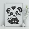 Beautiful Wild Animal SVG Art An illustrated vector image of a wild animal, specifically a skunk, created using digital design software.