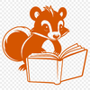Wild Skunk Reading in Forest A cartoon skunk character reading a book in a forest setting.