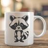 Detailed Raccoon Clip Art Image A detailed illustration of a raccoon with thick fur and bushy tail, suitable for vector art design.