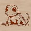 A colorful illustration of a salamander in various poses and stages of life.