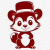 Playful Skunk in a Fancy Hat A cartoon skunk wearing a hat, suitable for vector art designs and cutting machine projects.