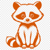 Cute Masked Face Graphic A small, furry raccoon with a masked face and bushy tail, illustrated in a digital vector format.