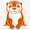 Waterfront Wildlife Illustration A detailed illustration of an otter in a natural environment, suitable for vector graphics and cutting machine designs.