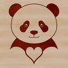 Cute Panda SVG Clip Art A wild animal illustration of a panda with heart symbols surrounding its body.