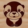 A detailed illustration of an otter in a natural habitat, suitable for vector graphics and digital design.