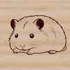 Happy Hamster Silhouette A small, furry hamster animal standing on hind legs with front paws held up.
