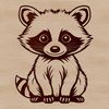 An SVG graphic of a racoon for digital design and printing applications.