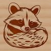 A simple illustration of a raccoon in a neutral pose, suitable for use as vector art.