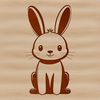Friendly Cartoon Rabbit Graphic An SVG graphic of a cartoon rabbit, suitable for digital use in various formats such as PDF or DXF files.