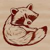 Raccoon Clip Art Vector Image A digital rendering of a raccoon in SVG file type suitable for editing and cutting.