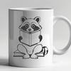 Cute Raccoon Reading Book Vector Art A raccoon character engaged in reading a book, created as vector art with scalable lines and shapes.