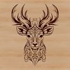 Beautiful Deer Portrait A close-up illustration of a deer's ornate head, featuring detailed fur and antlers.