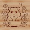 Whimsical Hamster in Florals A hamster sitting in a floral background.