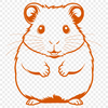 Cute Hamster Vector Graphic A digital illustration of a cute hamster in a circular habitat.