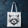 A cartoon raccoon wearing glasses, created as vector art.