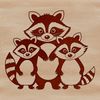 Vector Racoon Silhouette A stylized illustration of a raccoon in vector format, suitable for various digital applications.