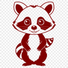 Beautiful Raccoon Clip Art SVG A stylized vector illustration of a raccoon.